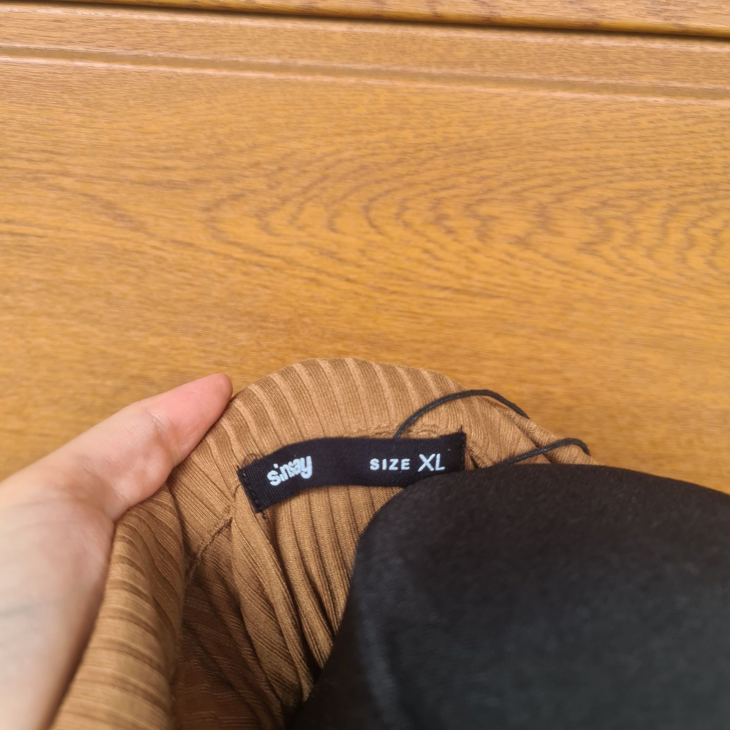 Brązowy crop top na długi rękaw, Sinsay, nowy z metkami, rozmiar XL