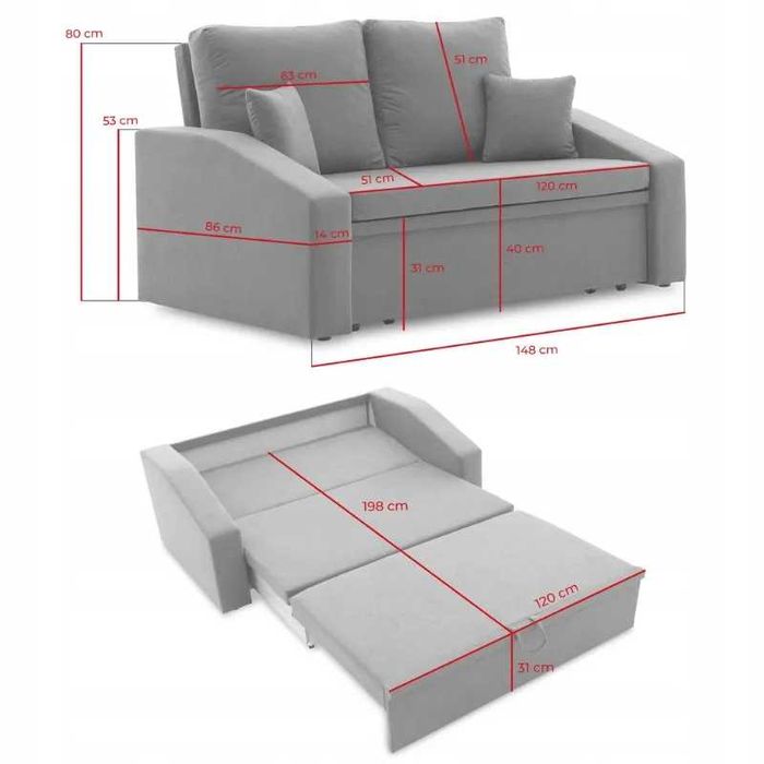 Stylowa sofa/kanapa rozkładana