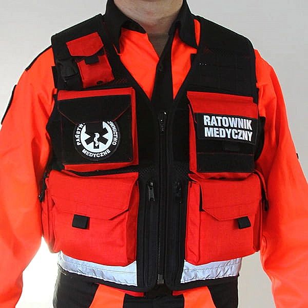 Modułowa Kamizelka Taktyczna Ratownika FLUO PRM z kompletem emblematów