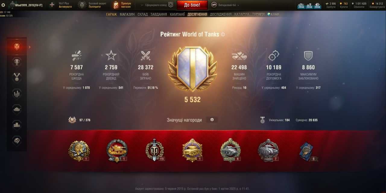 Акаунт World of Tanks EU можливий торг