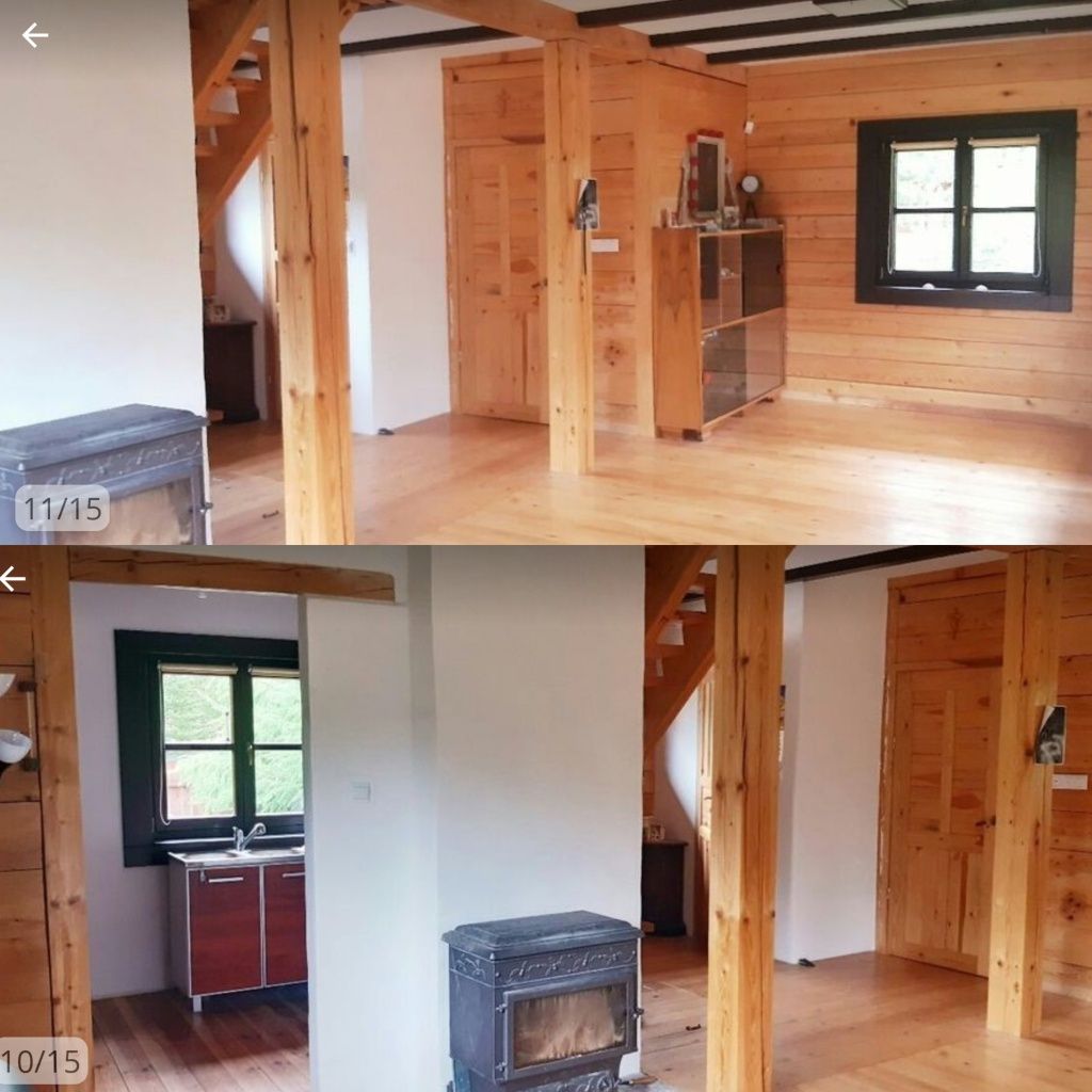 Dom z bali,całoroczny,ocieplony od wew.garaż,2164 m² działka prostokąt