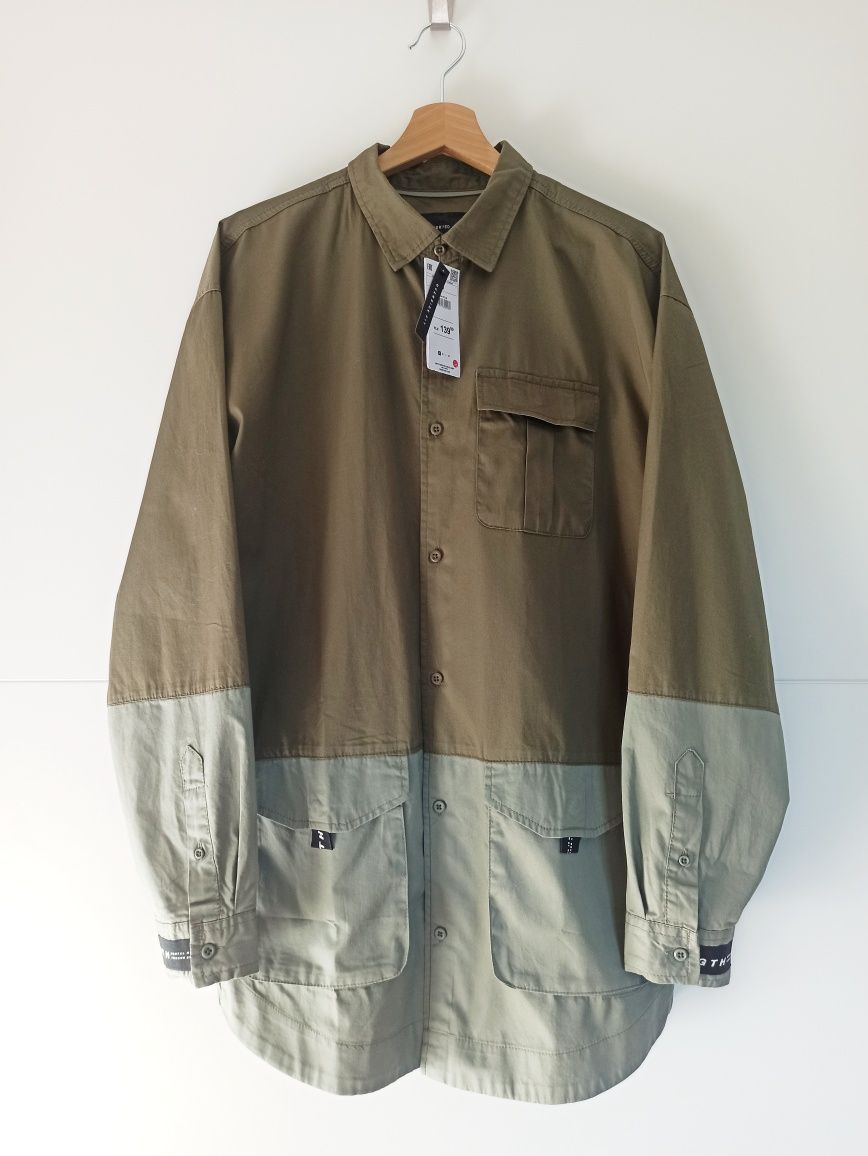 Koszula Reserved nowa męska zielona khaki S M oversize wierzchnia