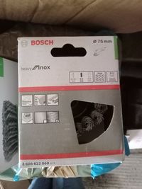Щетка Bosch, нержавеющая,75 мм, 0,5 мм, M14 (2608622060) цена 3 шт