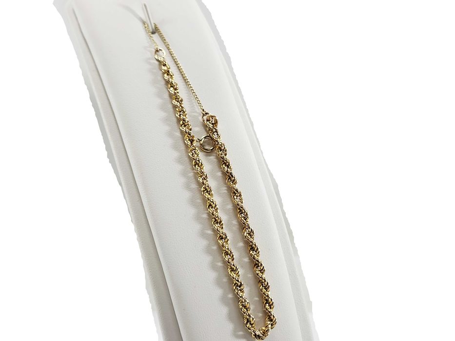 ZB230 Śliczna solidna złota bransoletka 375 splot kordel 19 cm