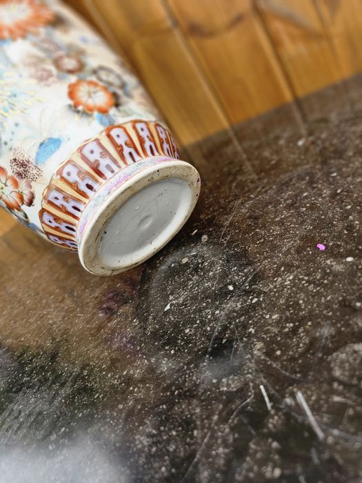 Wazon malowany kwiaty pawie 32 cm #1143 Stylowy Węgrów