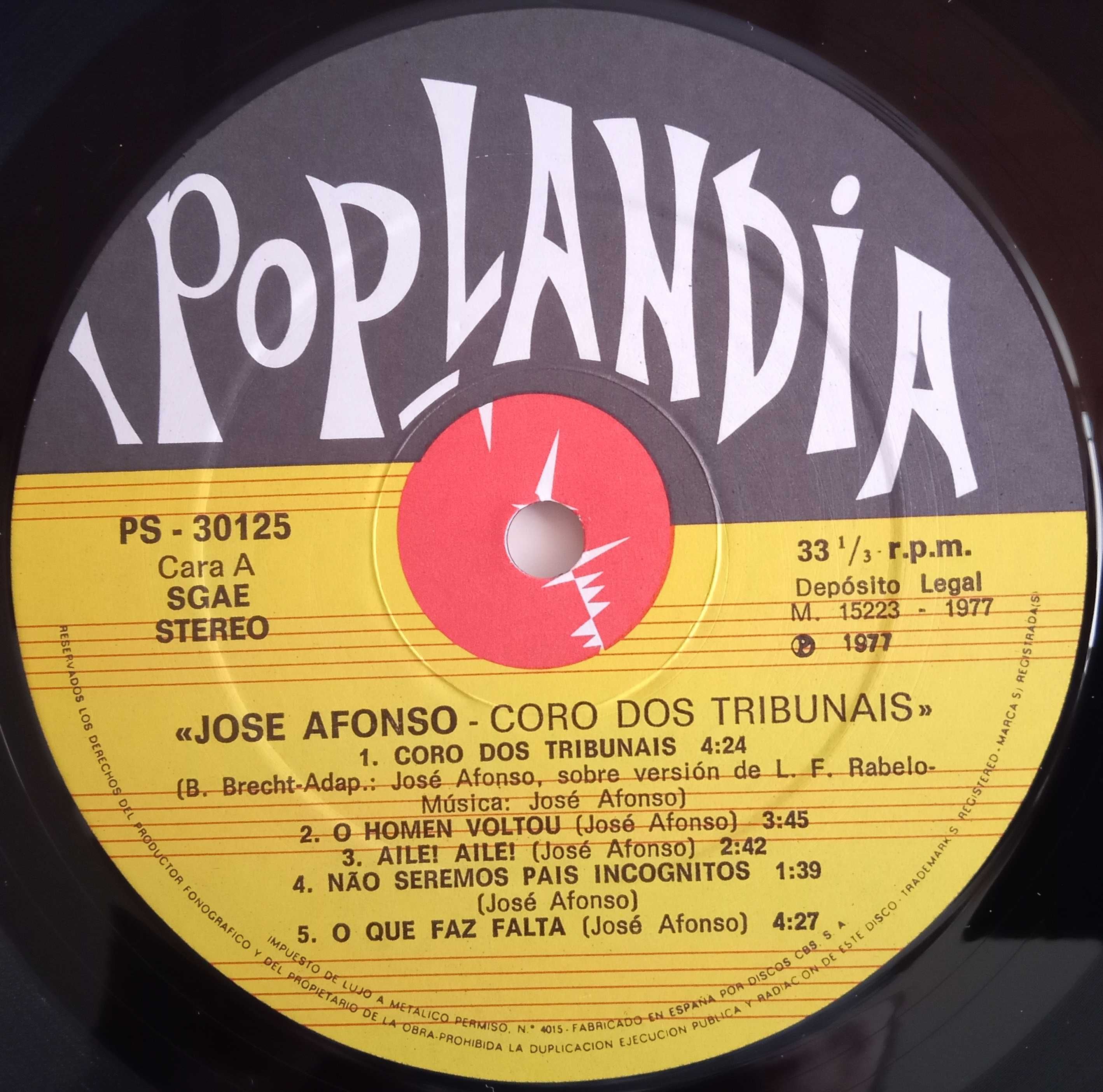 José Afonso	- - - - -		Coro dos Tribunais	- - - - -	LP