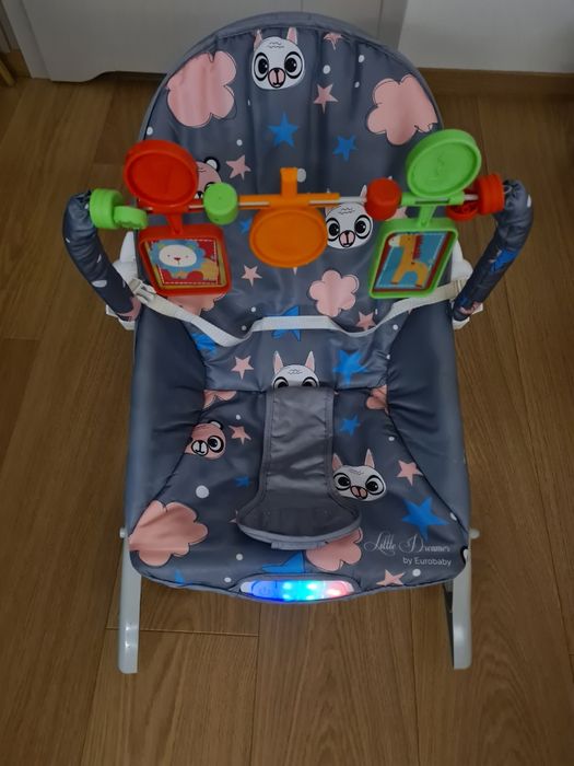 Eurobaby Leżaczek Little Dreamer Grey