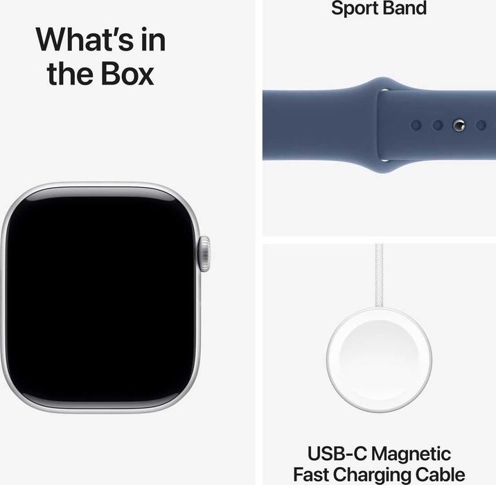 Apple Watch Series 10 GPS 46mm Silver Alu. Case Denim Sport Band - M/L