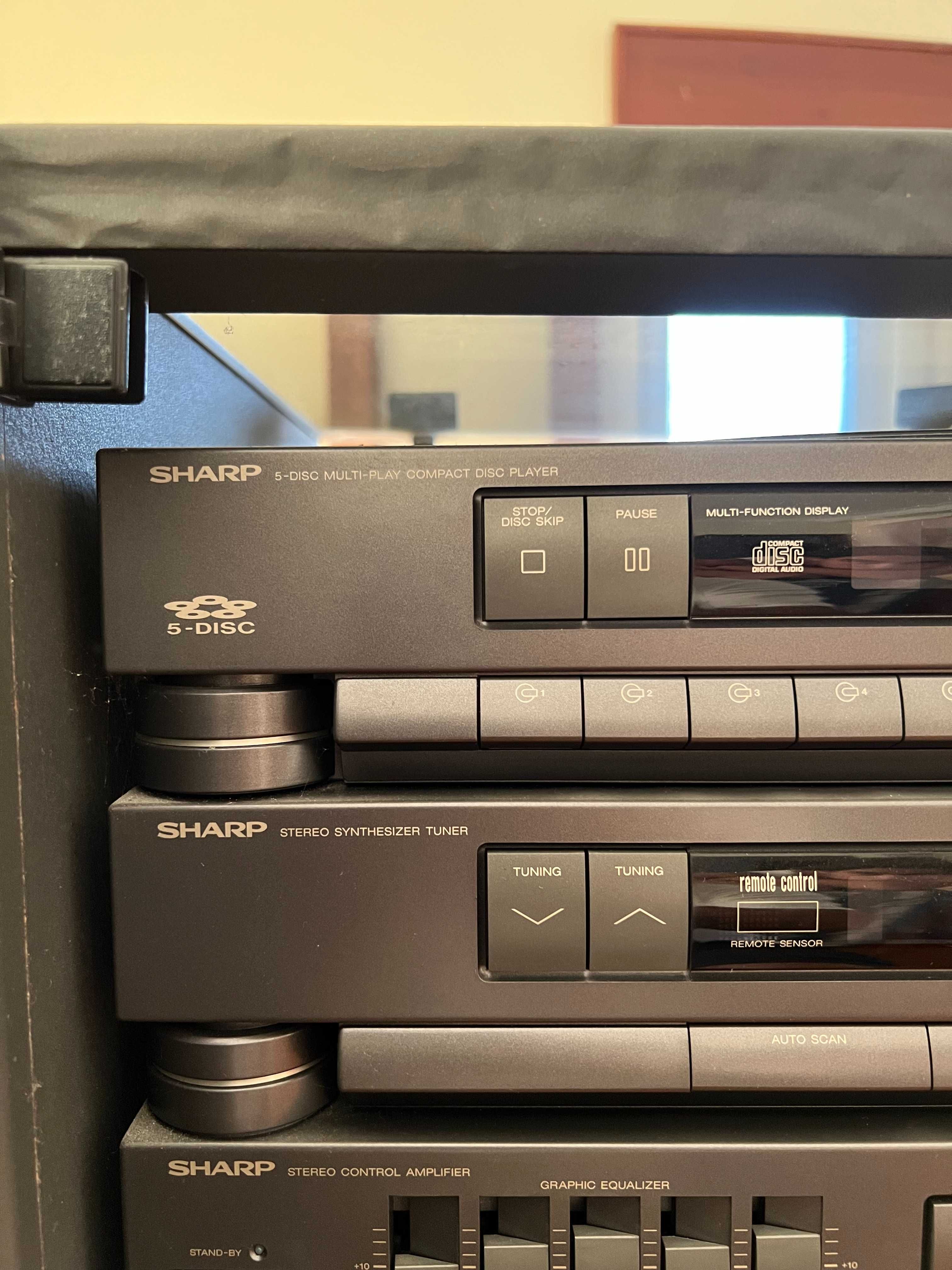 Sistema Hi-Fi Vintage Sharp System 8800 + Colunas CP-8000