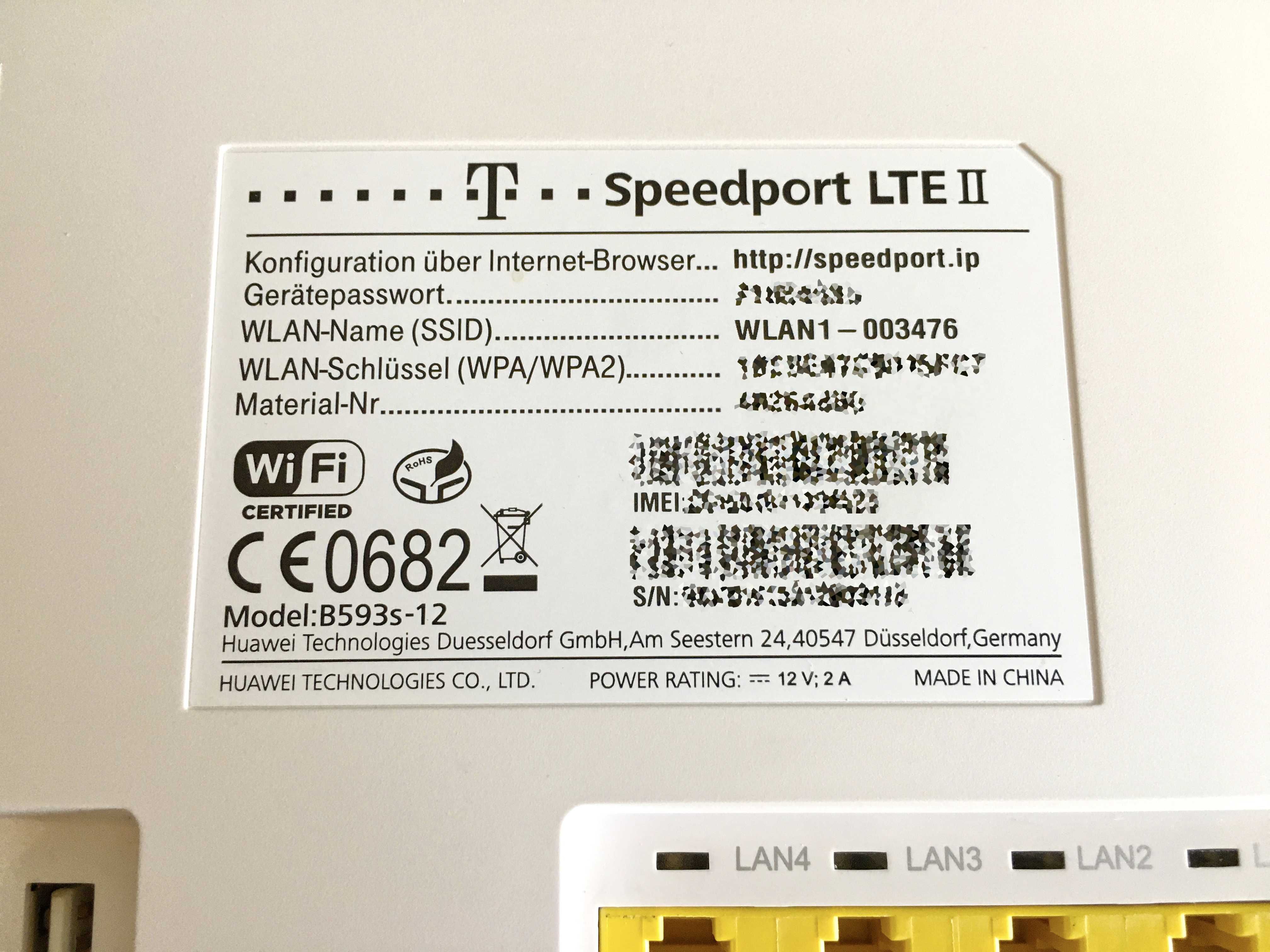 Роутер 4G/3G Huawei B593s-12 Speedport LTE II Wi-Fi