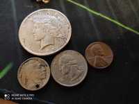 1 долар 1925 р. 10 гривень 1999 р. Орел степовий срібло 925