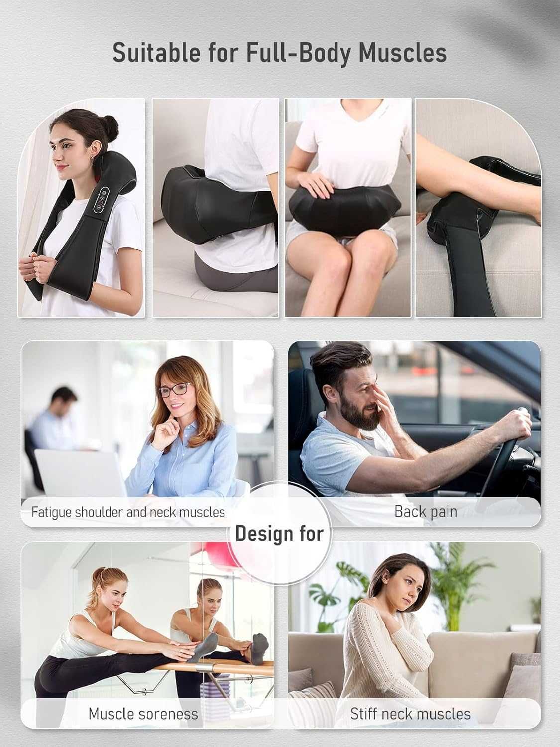 Masażer do szyi i ramion, Shiatsu z kojącym podgrzewaniem