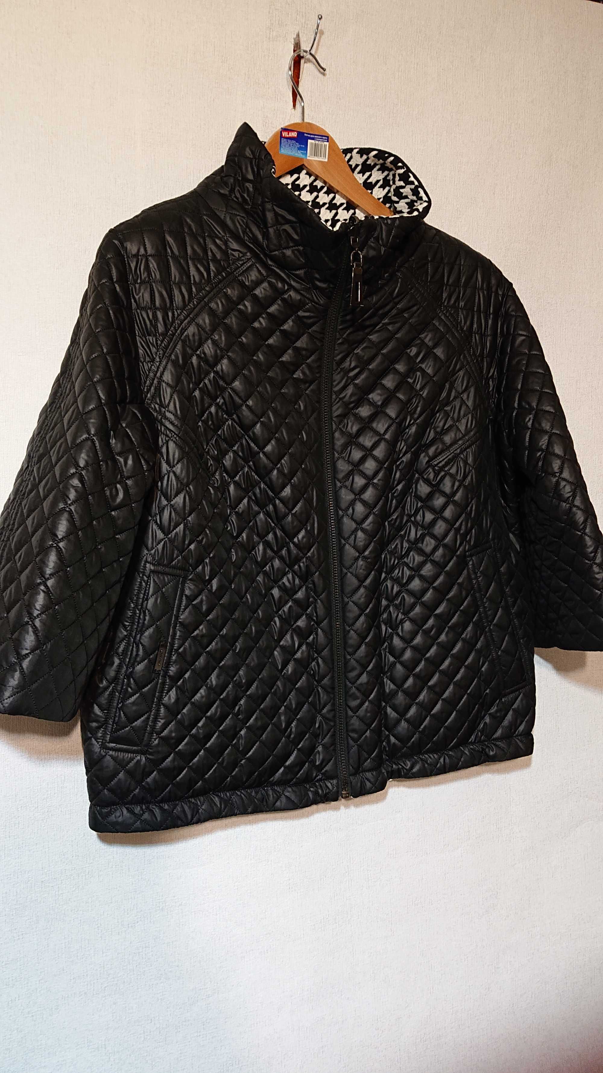 Женская двусторонняя куртка жакет Samange 52 54 2xl 3xl шерсть демисез