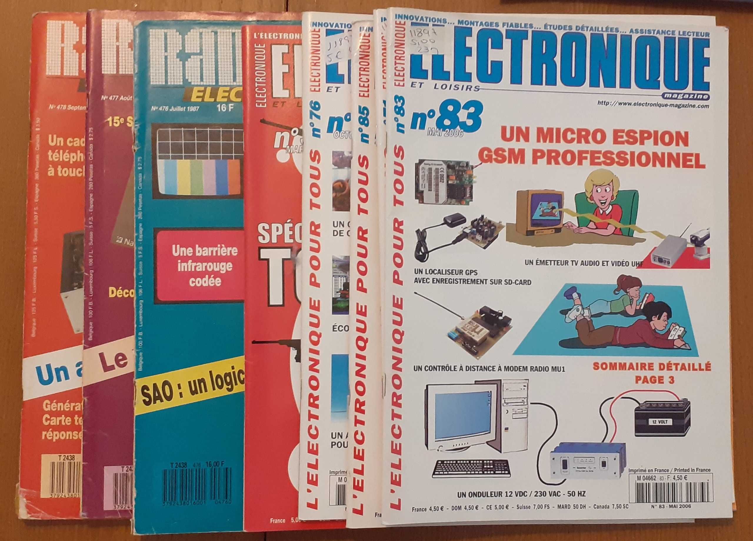 Revistas de eletrónica diversos