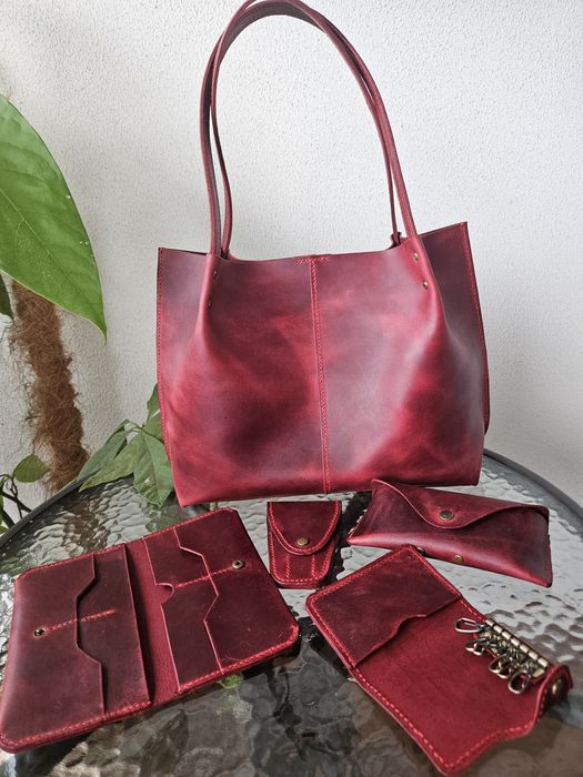 Комплект зі шкіри Crazy Horse (Італія) – ручна робота