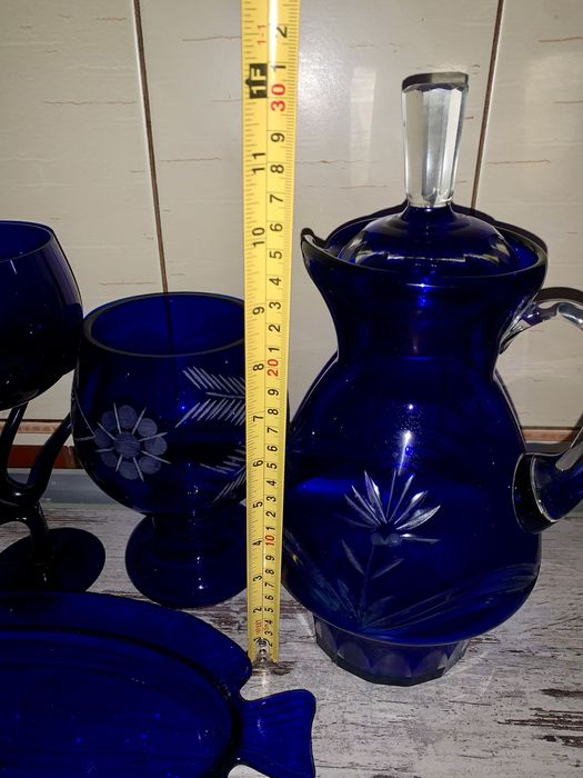 Ваза графин кувшин   блюдо селедочницв кобальт