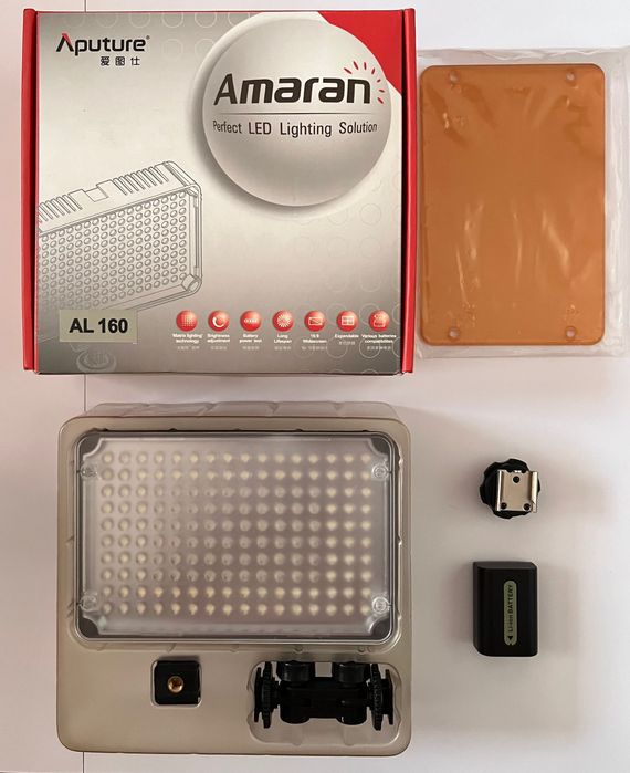 Aputure Amaran AL-160, druga lampa, akumulator Newell, dodatki.Polecam