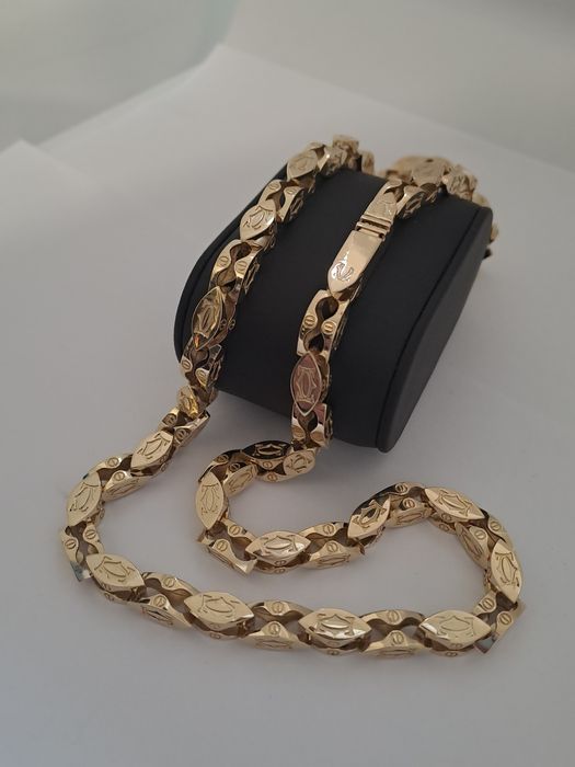 Złoty łańcuszek splot CARTIER 585 NOWY 92 g 65 cm