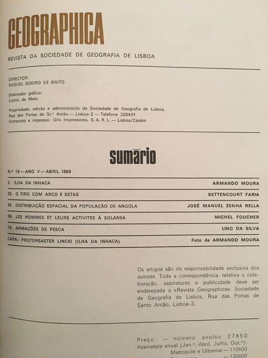 Geographica (Angola-Moçambique-Almeirim-Porto Covo-Açores)