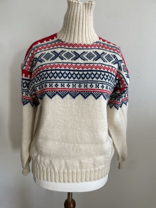 Wełniany ręcznie robiony norweski sweter