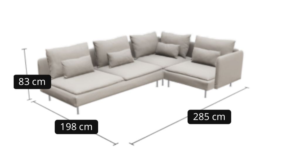 Sofa SÖDERHAMN koloru szarego