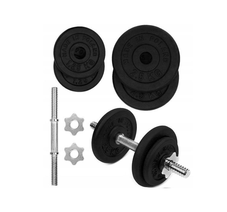 HANTLA ŻELIWNA 1x10kg hantel 10kg gryf obciążenie BD