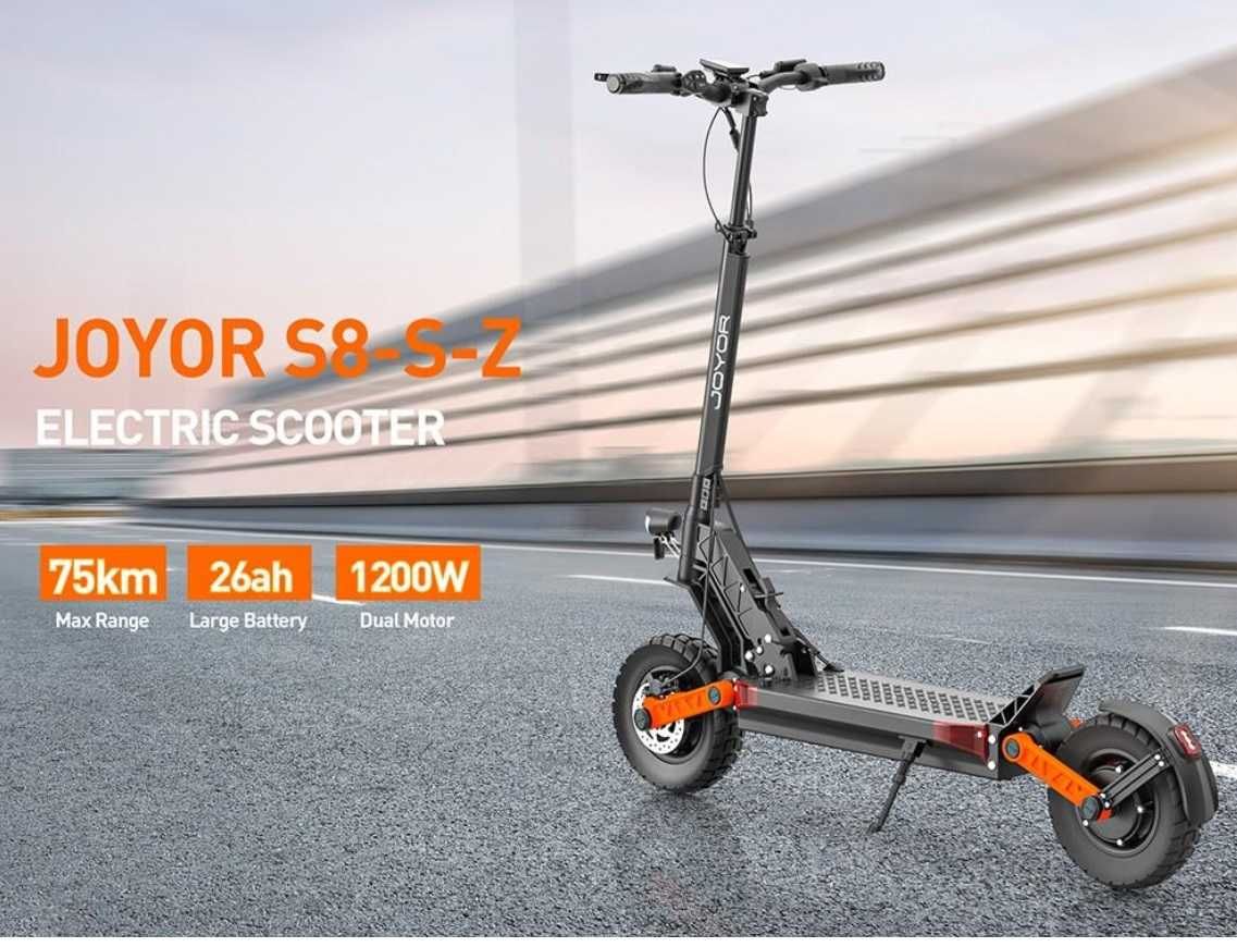Hulajnoga elektryczna model 2025 Joyor S8-Z 2x600W 48V26AH 60km/h LCD