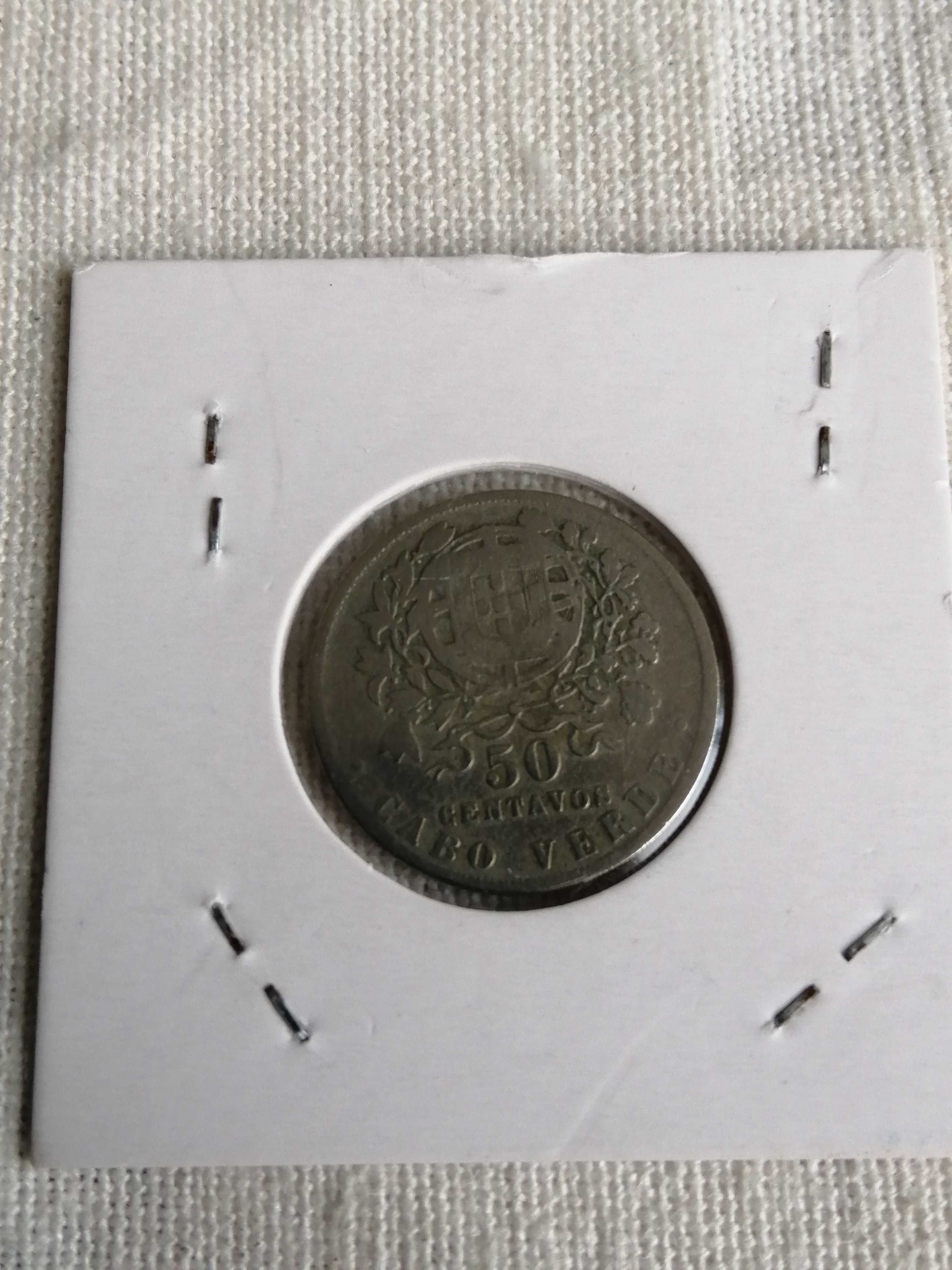 Moedas raras da Guiné, Cabo Verde de 50 centavos e de 1 escudo alpaca