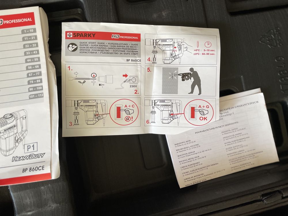 NOWY Młot udarowy SDS Max sieciowe Sparky BP 860CE 12J 1400W