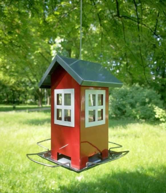 karmnik dla ptaków ptaszków czerwony