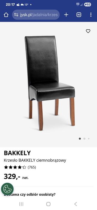 Krzesła Bakkely Jysk 8 szt