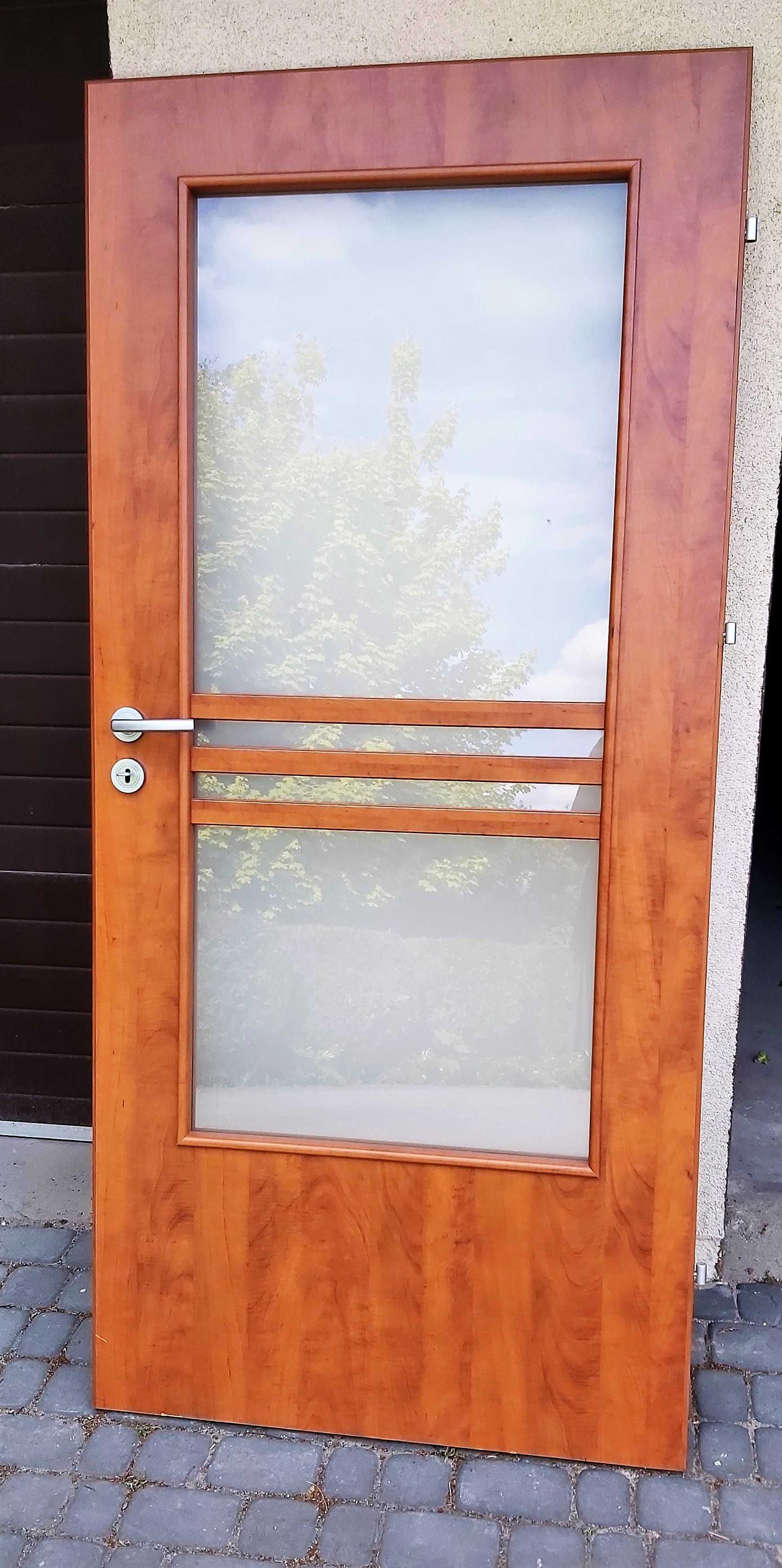 Drzwi Dre 90 cm prawe calvados z ościeżnicą i kluczem