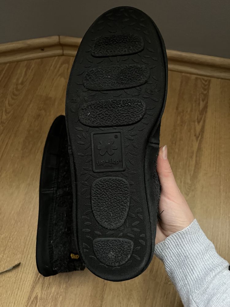 Buty kapcie ocieplane zimowe 39 flip flop filcowe wełniane
