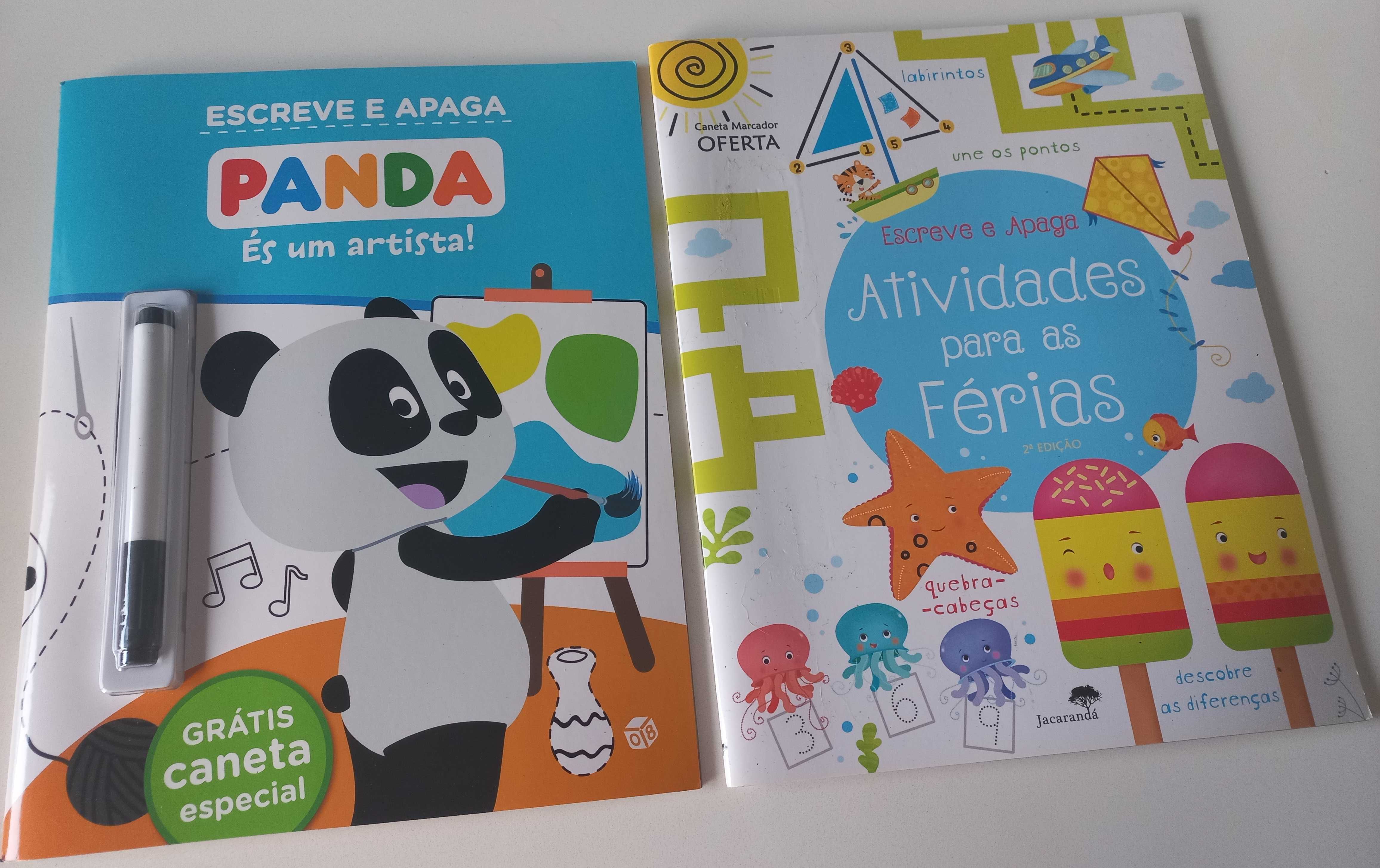 3 Livros de actividades (escreve e apaga) para crianças pequenas