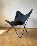 Fotel Butterfly Chair ikona modernizmu, skóra naturalna stal | krzesło