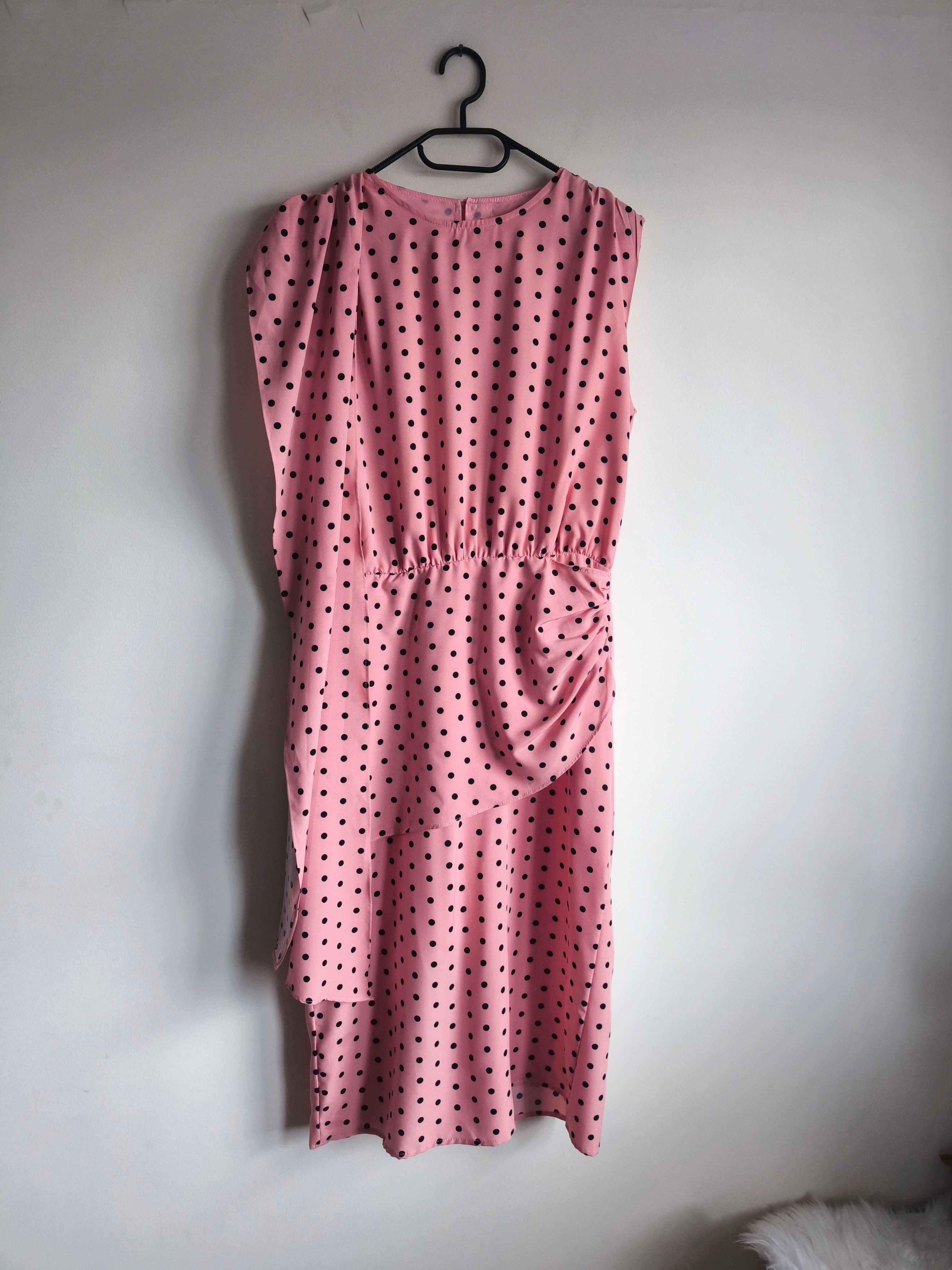 Elegancka sukienka Midi w groszki – rozmiar L/40