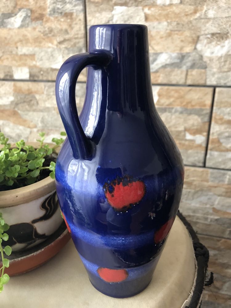 Stary dzbanek wazon niebieski ceramika niemcy