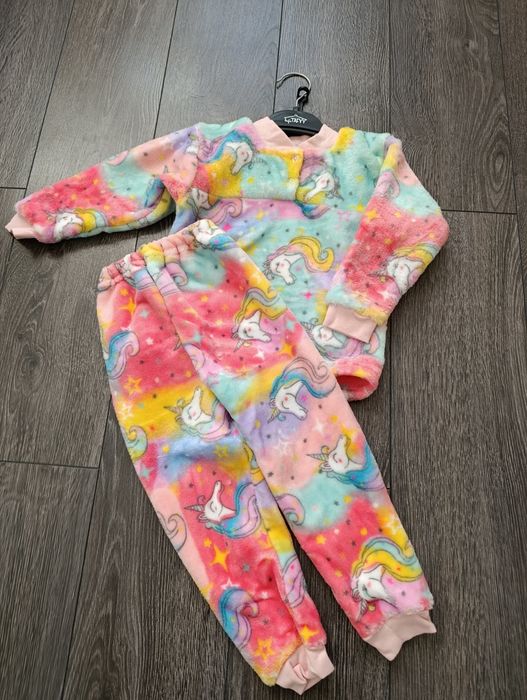 Дитяча махрова піжама для дівчаток єдиноріг юнікорн 86,92,98,104р