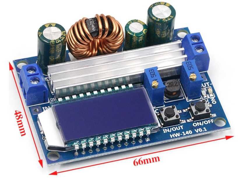 Понижающий/повышающий преобразователь DC-DC 4А 35Вт с ЖК дисплеем