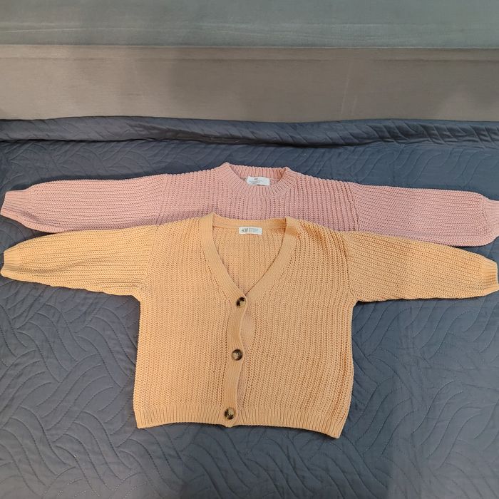 Sweterek, sweter dla dziewczynki H&M rozm 110/116 2 sztuki tanio