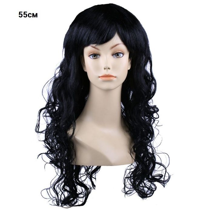 Парик прямой длинный ровный/волнистый 60см черный и блонд (новые!)