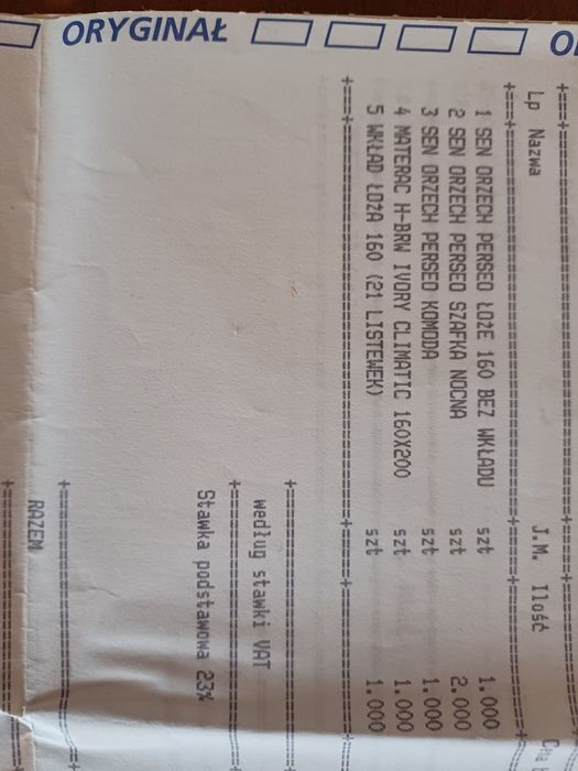 Komplet łóżko + szafki nocne + komoda + lampa