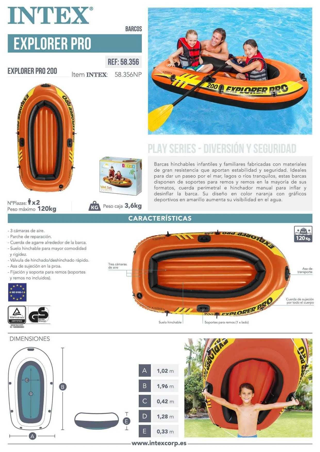 Barco Insuflável Explorer Pro 200 + Bomba + 2 Remos
