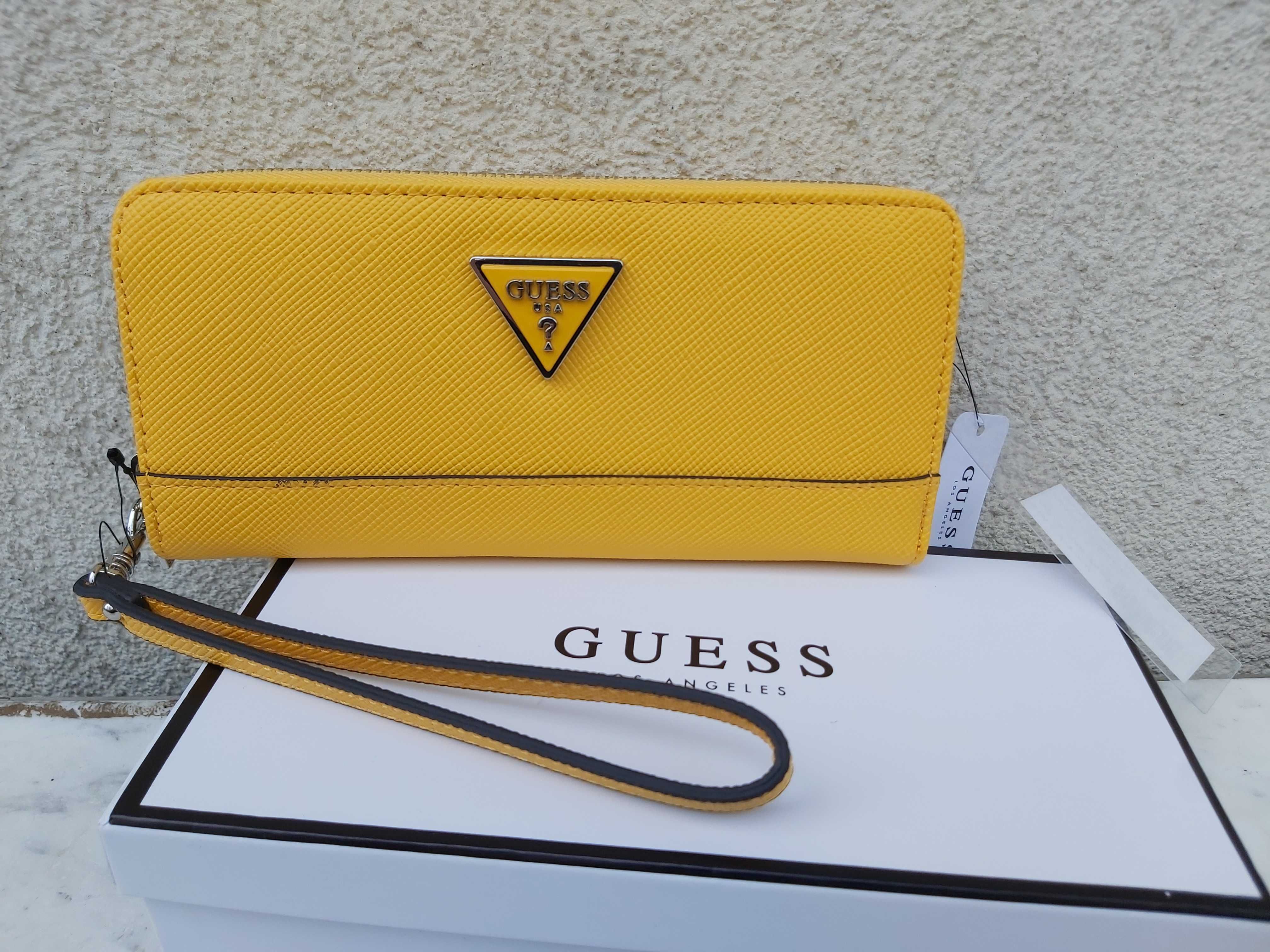 ‼️ NOWY żółty portfel Guess portmonetka duży sunshine a325