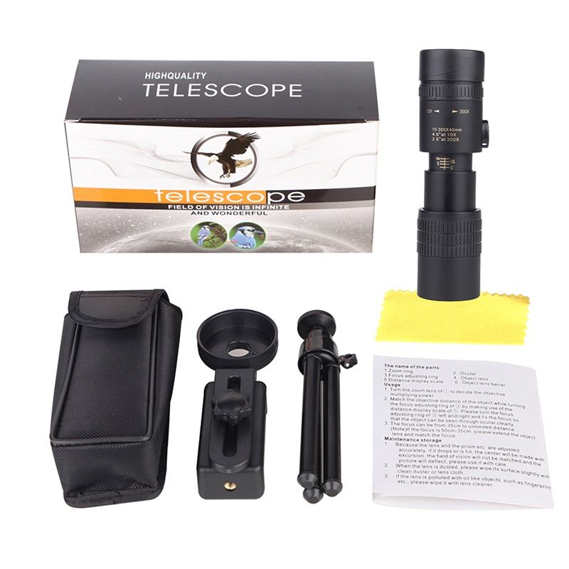 Telescópio Monocular de Longo Alcance 10-300X40mm (CHRONUS)