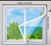Biała moskitiera na okno 100x150