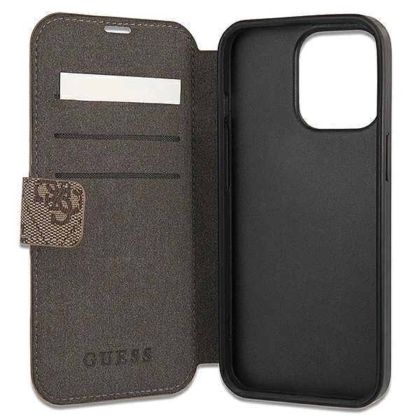Etui Guess 4G Big Metal Logo na iPhone 13 Pro Max - brązowe
