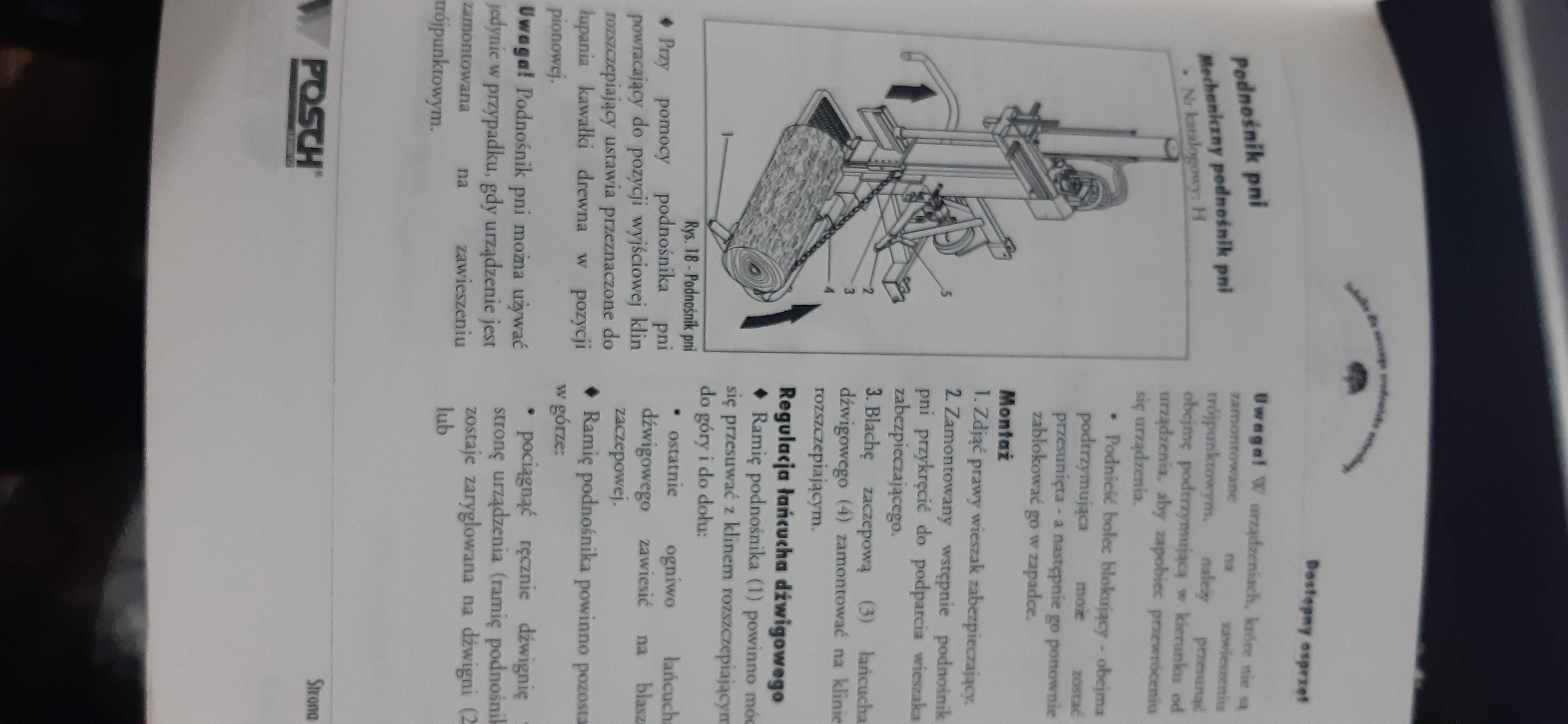 stara instrukcja obsługi urządzenie leśnicze hydro-combi 19t -30t