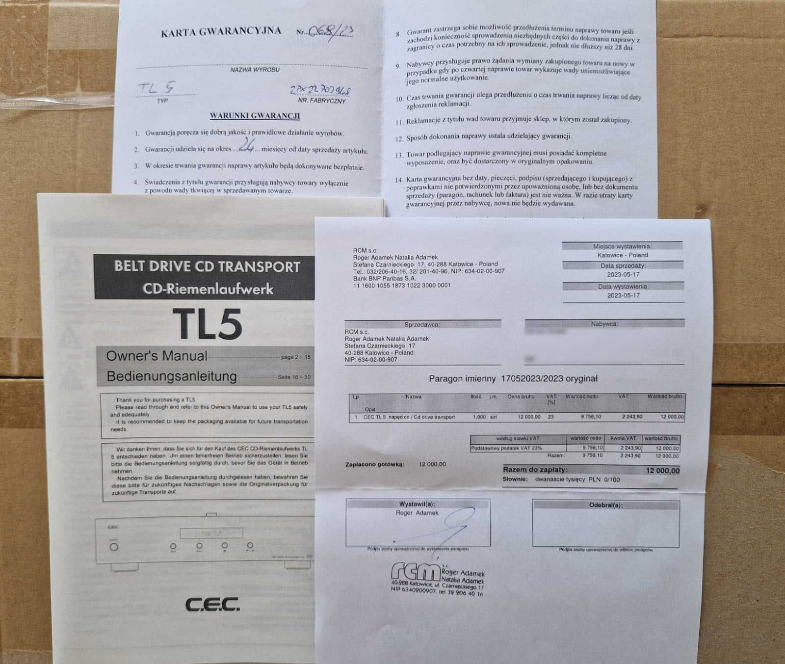 CEC TL-5 | Transport CD | Idealny, jak nowy | Pilot, pudełko