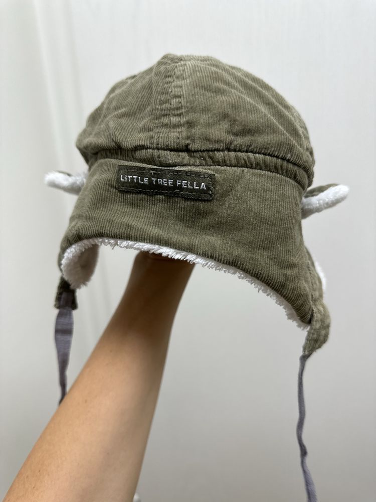 Marks&Spencer Uszatka ocieplana uszy daszek 3-6 m-cy khaki zielona